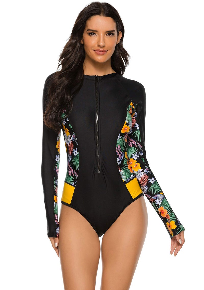 YATEEN Womens Athletic Training Swimsuit Long Sleeve Rashguard - Image 5